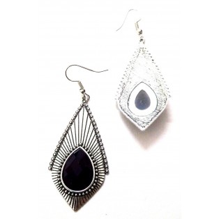 Silver Oxidized Earrings Jhumka Jhumki Jewelry Bollywood Drop Dangle Long EA273
